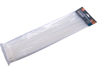 EXTOL PREMIUM pásky stahovací na kabely bílé, 400x4,8mm, 100ks, nylon PA66