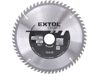 EXTOL CRAFT kotouč pilový s SK plátky, O 210x2,4x30mm, 60T