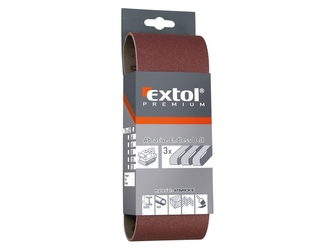 EXTOL PREMIUM plátna brusná nekonečný pás, bal. 3ks, 75x533mm, P80