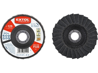 EXTOL PREMIUM kotouč lamelový šikmý z brusného karbidového rouna, O 125mm, P320-velmi jemný