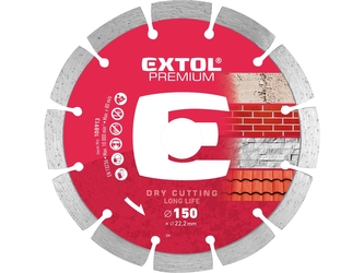 EXTOL PREMIUM kotouč diamantový řezný, segmentový Long Life - suché řezání, 150x22,2x2,3mm