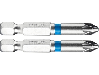 FORTUM hrot křížový pozidriv, sada 2ks, PZ 2x50mm, S2