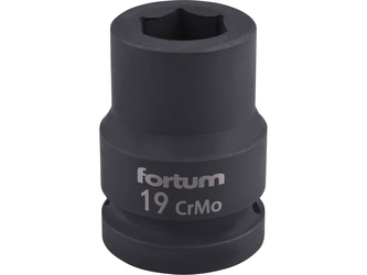 FORTUM hlavice nástrčná rázová 3/4", 19mm, L 52mm