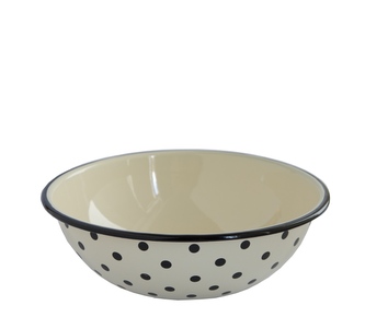Miska smalt bílá 24,5cm/2,5L růže