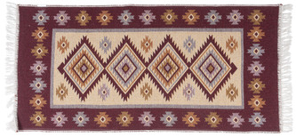Kusový oboustranný vzorovaný koberec KILIM - ROMBY švestková 80x150 cm Multidecor