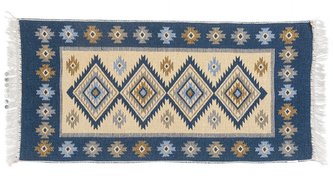 Kusový oboustranný vzorovaný koberec KILIM - ROMBY světle modrá 120x180 cm Multidecor