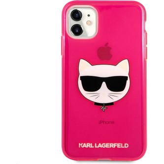 Karl Lagerfeld TPU Choupette Head kryt iPhone 11 Fluo Pink