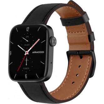 ARMODD Squarz 11 Pro černá s černým koženým řemínkem + silikonový řemínek