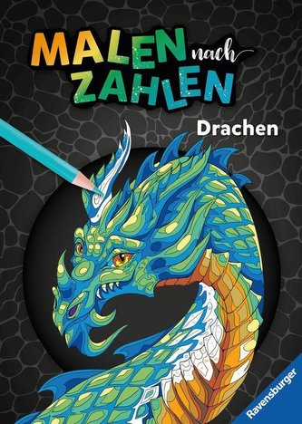 Ravensburger Malen nach Zahlen Drachen - 64 Seiten - 32 Motive für Stiftepackungen mit 24 Farben (Stifte nicht enthalten) - Malb