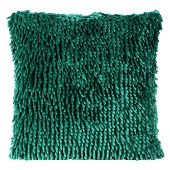 Polštář SHAGGY s hustým vlasem, tmavě zelená, 40x40 cm Mybesthome
