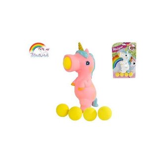 Unicorn střílecí jednorožec 16cm s pěti míčky 2barvy