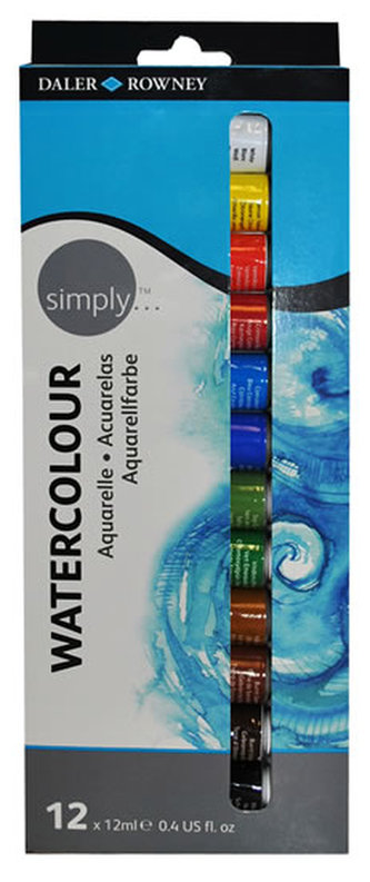 Daler - Rowney SIMPLY sada akvarelových barev 12 x 12 ml