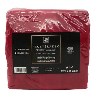 HOME ELEMENTS Prostěradlo 90*200, červené
