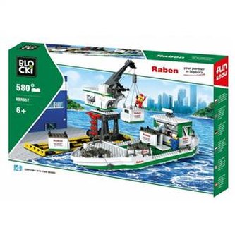 Klocki Blocki Raben Statek kontenerowy z żurawiem 580 el.