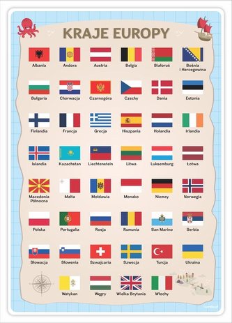 Plakat edukacyjny - Kraje Europy A3