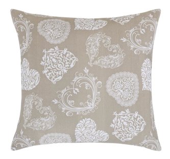 Povláček LADA - srdce - béžová - 40x40 cm