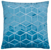 Polštář SIMONE mikrovlákno tyrkysová Essex 40x40cm, geometrický vzor