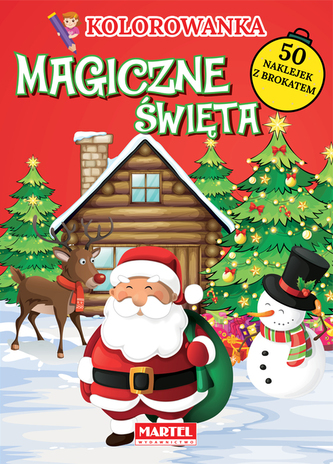 Magiczne święta kolorowanka z naklejkami (czerwona)