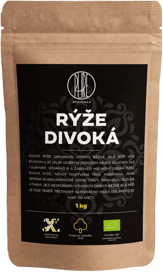 BrainMax Pure Rýže, divoká BIO, 1kg