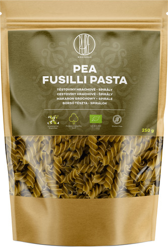 BrainMax Pure Těstoviny hrachové, spirály, BIO, 250 g