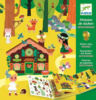 Djeco Příběh se samolepkami Tajuplný les