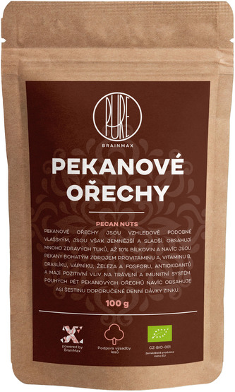 BrainMax Pure Pekanové ořechy BIO, 100 g