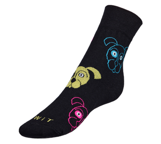 Ponožky Pes černý - černá - 35-38