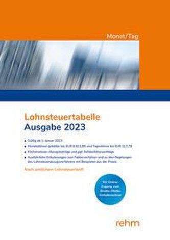 Lohnsteuertabelle Monat/Tag 2023