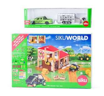 SIKU World - farma s autem pro přepravu dobytka