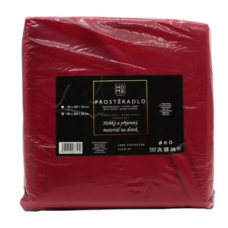 HOME ELEMENTS Prostěradlo 180*200, červené