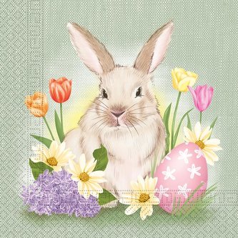 UBROUSKY 3VRSTVÉ VELIKONOČNÍ ZAJÍČEK 33X33CM