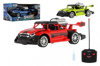 Auto RC buggy vypouštějící páru plast 20cm 40MHz na baterie se světlem 3 barvy v krabici 25x12x12cm