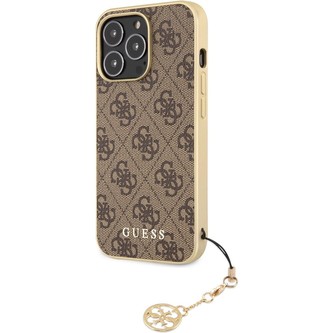 Guess 4G Charms Cover iPhone 13 Pro hnědý