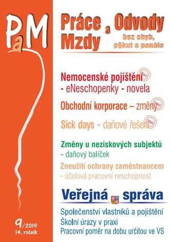 eNeschopenka – novela, Sick days – zdanění, Obchodní korporace - změny