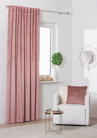 Dekorační vzorovaný závěs s tunýlkem SANSO růžová 140x260 cm (cena za 1 kus) MyBestHome