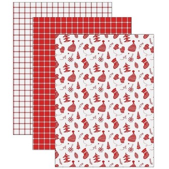 HOME ELEMENTS Sada 3 utěrek 50*70 cm, Zimní výbava