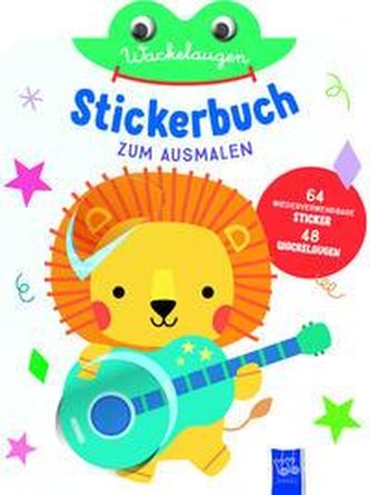 Wackelaugen Stickerbuch zum Ausmalen (Cover Löwe)