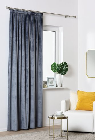 Dekorační VELVET závěs s řasící páskou VELUTTO šedá 140x260 cm MyBestHome