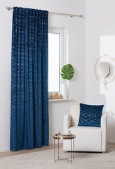 Dekorační vzorovaný závěs s tunýlkem SANSO modrá 140x260 cm (cena za 1 kus) MyBestHome