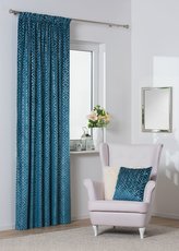 Dekorační vzorovaný závěs s řasící páskou PLACIDO modrá 140x260 cm (cena za 1 kus) MyBestHome