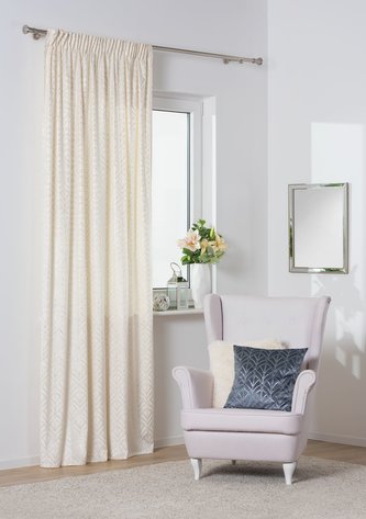 Dekorační vzorovaný závěs s řasící páskou PLACIDO krémová 140x260 cm (cena za 1 kus) MyBestHome