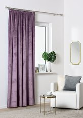 Dekorační VELVET závěs s řasící páskou VELUTTO fialová 140x260 cm MyBestHome