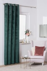 Dekorační velvet závěs na kroužky CRISTAL 135x260 cm, zelená (cena za 1 kus) MyBestHome