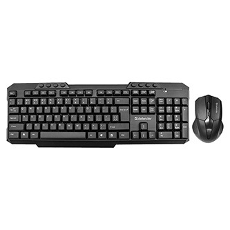 Defender Jakarta C-805, sada klávesnice s bezdrátovou myší, 1x AA, 2x AAA, US, multimediální, membránová typ 2.4 [GHz], bezdrátová
