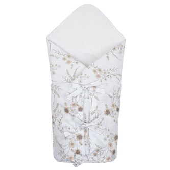 Klasická šněrovací zavinovačka New Baby Květy bílá