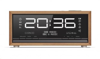 CARNEO C100, rádio DAB+, FM, BT, budík, OLED, wood