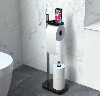 Stojan na toaletní papír černý 73x25x16cm