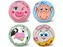 Míč zvířátka obličej - prasátko, kravička, opička, myška, 11 cm