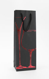 Taška lahev Černá deluxe 3 - červ.dekor