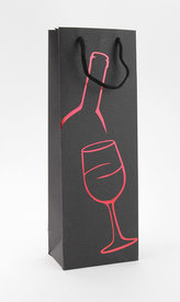 Taška lahev Černá deluxe 1 - červ.dekor